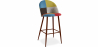Buy Patchwork Upholstered Stool - Scandinavian Style - Simona Multicolour 59949 - in the UK
