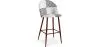 Patchwork Upholstered Stool - Scandinavian Style - Black and White - Evelyne image 9