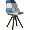 Buy Dining Chair Denisse Upholstered Scandi Design Dark Wooden Legs Premium - Patchwork Pixi Multicolour 59958