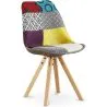 Buy Dining Chair Denisse Upholstered Scandi Design Wooden Legs Premium - Patchwork Ray Multicolour 59962