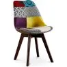 Buy Dining Chair Denisse Upholstered Scandi Design Dark Wooden Legs Premium New Edition - Patchwork Ray Multicolour 59967