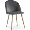 Buy Dining Chair Accent Velvet Upholstered Scandi Retro Design Wooden Legs - Evelyne Dark grey 59990