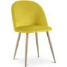 Buy Dining Chair Accent Velvet Upholstered Scandi Retro Design Wooden Legs - Evelyne Yellow 59990
