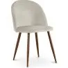 Buy Dining Chair Accent Velvet Upholstered Scandi Retro Design Dark Wooden Legs - Evelyne Light grey 59991