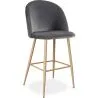 Buy Velvet Upholstered Bar Stool Scandinavian Design with Metal Legs - Evelyne Dark grey 59992