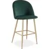 Buy Velvet Upholstered Bar Stool Scandinavian Design with Metal Legs - Evelyne Dark green 59992