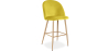 Buy Velvet Upholstered Stool - Scandinavian Design - Evelyne Yellow 59992 - in the UK