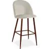 Buy Velvet Upholstered Bar Stool Scandinavian Design with Dark Metal Legs - Evelyne Light grey 59993