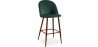 Buy Velvet Upholstered Bar Stool Scandinavian Design with Dark Metal Legs - Evelyne Dark green 59993 home delivery