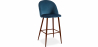 Buy Velvet Upholstered Bar Stool Scandinavian Design with Dark Metal Legs - Evelyne Dark blue 59993 with a guarantee
