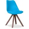 Buy Dining chair Denisse Scandi Style Premium Design Dark Legs with Cushion Turquoise 59954