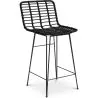 Buy Bar Stool Design Boho Synthetic Wicker 65cm - Catori Black 59994