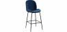Buy Backrest Stool - Velvet Upholstered - Retro Design - Elias Dark blue 59997 at Privatefloor