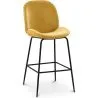 Buy Backrest Stool - Velvet Upholstered - Retro Design - 73cm - Elias Mustard 59997