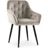 Buy Dining Chair Accent Velvet Upholstered Scandi Retro Design Wooden Legs - Alene  Taupe 59998
