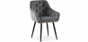 Buy Dining Chair Accent Velvet Upholstered Scandi Retro Design Wooden Legs - Alene  Dark grey 59998 in the United Kingdom