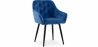 Buy Dining Chair Accent Velvet Upholstered Scandi Retro Design Wooden Legs - Alene  Dark blue 59998 - prices
