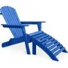 Buy Deck Chair with Footrest - Wooden Garden Chair - Adirondack Blue 60009