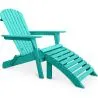 Buy Deck Chair with Footrest - Wooden Garden Chair - Adirondack Green 60009