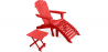 Buy Outdoor Chair with Footstool and Outdoor & Garden Table - Wood - Alana Red 60010 - in the UK