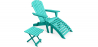 Buy Outdoor Chair with Footstool and Outdoor & Garden Table - Wood - Alana Green 60010 in the United Kingdom