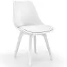 Buy Dining Chair Denisse Scandi style Premium Design with cushion  White 59277