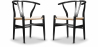 Buy Pack of 2 Wooden Dining Chairs - Scandinavian Style - Wish Black 60062 - in the UK