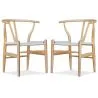 Buy Pack of 2 Dining chair Wish Scandi Style Premium Design Wooden Cord Seat Natural wood 60062