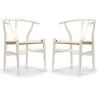 Buy Pack of 2 Dining chair Wish Scandi Style Premium Design Wooden Cord Seat Ivory 60062