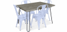 Buy Industrial Design Dining Table 120cm + Pack of 4 Dining Chairs - Industrial Design - Hairpin Stylix Grey blue 59923 - in the UK