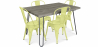 Buy Industrial Design Dining Table 120cm + Pack of 4 Dining Chairs - Industrial Design - Hairpin Stylix Pastel yellow 59923 in the United Kingdom