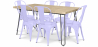 Buy Pack Dining Table - Industrial Design 150cm + Pack of 6 Dining Chairs - Industrial Design - Hairpin Stylix Lavander 59922 at Privatefloor