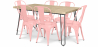 Buy Pack Dining Table - Industrial Design 150cm + Pack of 6 Dining Chairs - Industrial Design - Hairpin Stylix Pastel orange 59922 - prices
