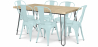 Buy Pack Dining Table - Industrial Design 150cm + Pack of 6 Dining Chairs - Industrial Design - Hairpin Stylix Pale green 59922 with a guarantee