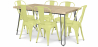 Buy Pack Dining Table - Industrial Design 150cm + Pack of 6 Dining Chairs - Industrial Design - Hairpin Stylix Pastel yellow 59922 in the United Kingdom