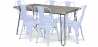 Buy Pack Dining Table - Industrial Design 150cm + Pack of 6 Dining Chairs - Industrial Design - Hairpin Stylix Grey blue 59924 - in the UK