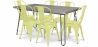 Buy Pack Dining Table - Industrial Design 150cm + Pack of 6 Dining Chairs - Industrial Design - Hairpin Stylix Pastel yellow 59924 in the United Kingdom