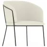 Buy Dining chair upholstered in white boucle - Martine White 60075