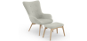 Buy  Armchair with Footrest - Upholstered in Linen - Huda Beige 60084 at Privatefloor