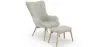  Armchair with Footrest - Upholstered in Linen - Huda image 9