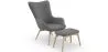  Armchair with Footrest - Upholstered in Linen - Huda image 9