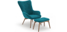 Buy Armchair with Footrest - Upholstered in Velvet - Scandinavian Style - Huda Green 60097 - prices