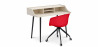 Buy Wooden Desk - Scandinavian Design - Torkel + Designer Office Chair - Joan Red 60066 - in the UK