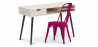 Buy Wooden Desk - Scandinavian Design - Beckett + Dining Chair - Stylix Fuchsia 60065 - in the UK