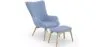  Armchair with Footrest - Upholstered in Linen - Huda image 9