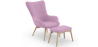Buy  Armchair with Footrest - Upholstered in Linen - Huda Pink 60084 with a guarantee