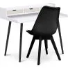 Buy Wooden Desk Set - Scandinavian Design - Thora + Dining Chair - Scandinavian Design - Denisse Black 60114
