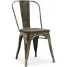 Buy Dining Chair Tolix Style Industrial Design Metal and Dark Wood - New Edition Metallic bronze 60124