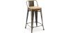 Buy Bar Stool with Backrest - Industrial Design - Wood & Steel - 60cm - New Edition - Stylix Metallic bronze 60125 - in the UK