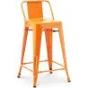 Buy Bar stool with small backrest  Stylix industrial design Metal - 60cm - New Edition Orange 60126
